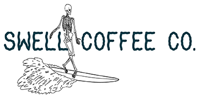Swell Coffee Co logo with surfer